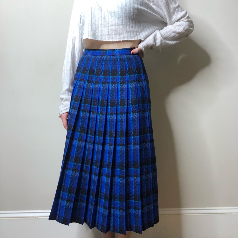 Pendleton Vintage 100% Virgin Wool Pleated Plaid Skirt